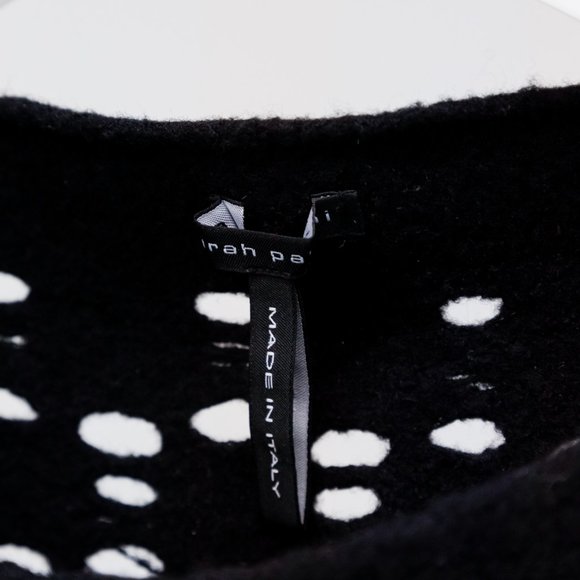 Sarah Pacini Black Weathered Wool Top - Picture 4 of 8